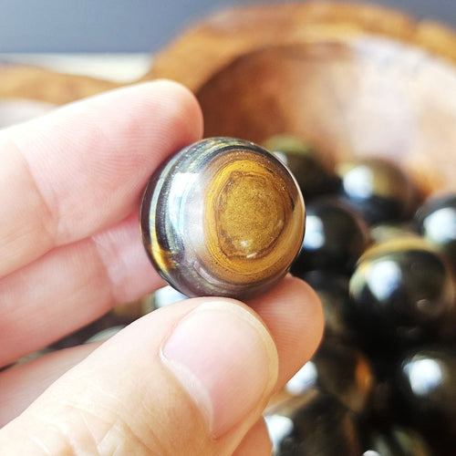 Blue Tiger's Eye Spheres (Hawk's Eye) | Deep Vision