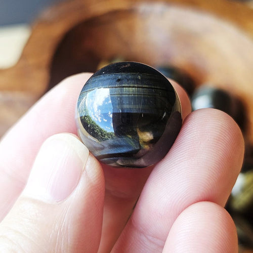 Blue Tiger's Eye Spheres (Hawk's Eye) | Deep Vision