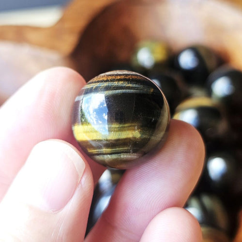 Blue Tiger's Eye Spheres (Hawk's Eye) | Deep Vision