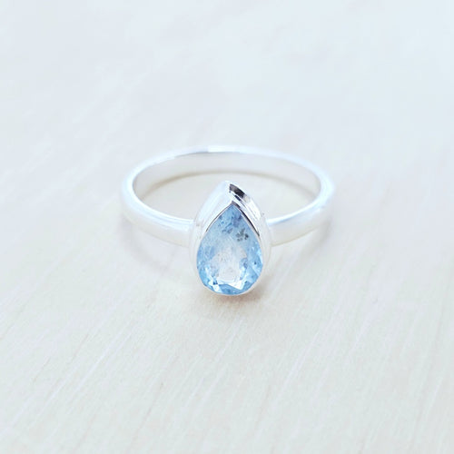Blue Topaz Faceted Ring | Inner Peace