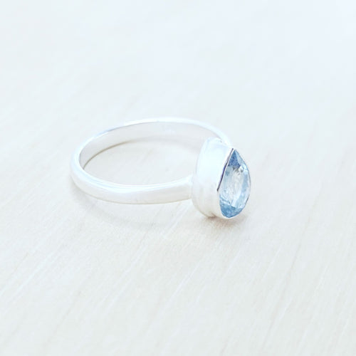 Blue Topaz Faceted Ring | Inner Peace