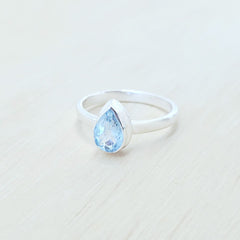 Blue Topaz Faceted Ring | Inner Peace