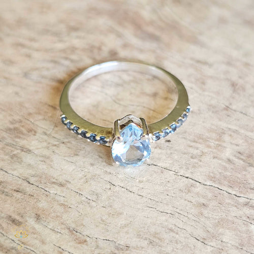 Blue Topaz Ring | Serene Embrace