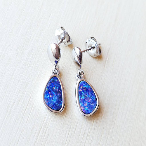 Boulder Opal Doublet Studs | Rainbow Range