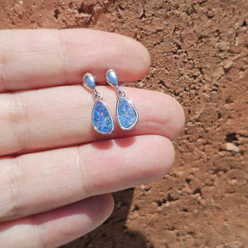 Boulder Opal Doublet Studs | Rainbow Range