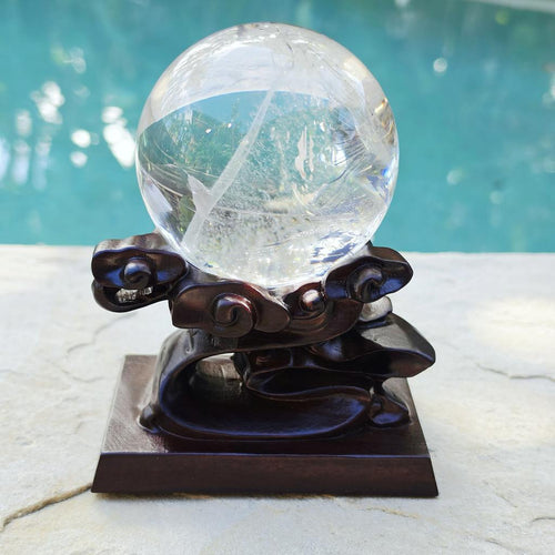 Brazilian Clear Quartz Sphere | Internal Wisps Of The Divine 721gms