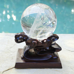 Brazilian Clear Quartz Sphere | Internal Wisps Of The Divine 721gms