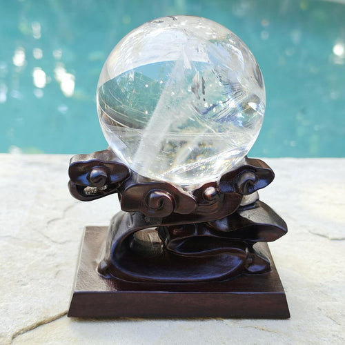 Brazilian Clear Quartz Sphere | Internal Wisps Of The Divine 721gms