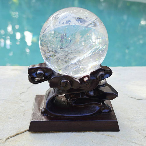 Brazilian Clear Quartz Sphere | Internal Wisps Of The Divine 721gms