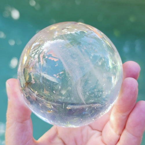 Brazilian Clear Quartz Sphere | Internal Wisps Of The Divine 721gms