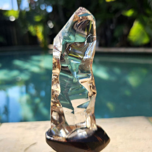 Brazilian Light Smoky Quartz Flame | Natural Phantom