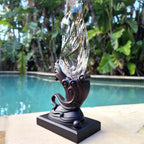Brazilian Light Smoky Quartz Flame With Stand  | Eternal Flame