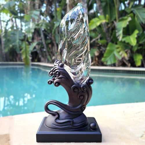 Brazilian Light Smoky Quartz Flame With Stand  | Eternal Flame