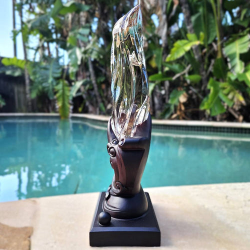Brazilian Light Smoky Quartz Flame With Stand  | Eternal Flame