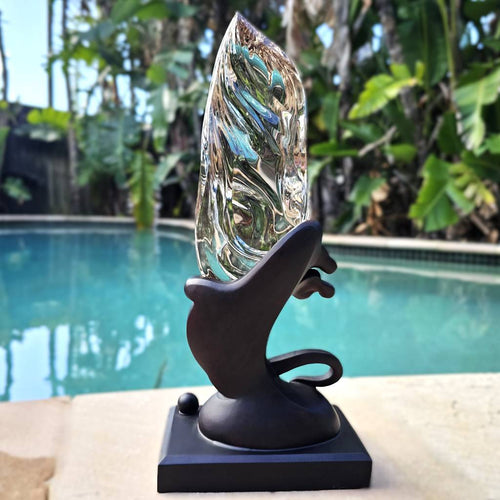 Brazilian Light Smoky Quartz Flame With Stand  | Eternal Flame