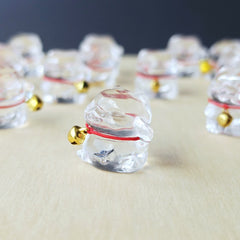 Brazilian Natural Quartz - A Grade Lucky Cat Carvings | Bells Of Fortune