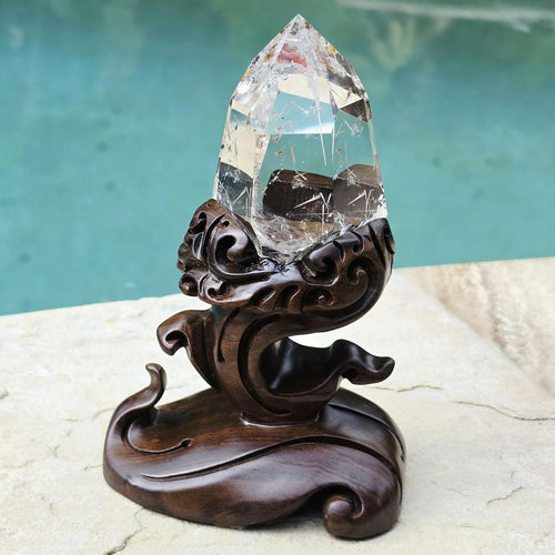 Brazilian Quartz With White Rutile & Hematoid Inclusions | Threads Of Light