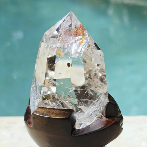 Brazilian Quartz With White Rutile & Hematoid Inclusions | Threads Of Light