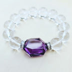 Brazilian Quartz & Faceted Amethyst Bracelet | Amethyst Elegance