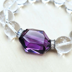 Brazilian Quartz & Faceted Amethyst Bracelet | Amethyst Elegance