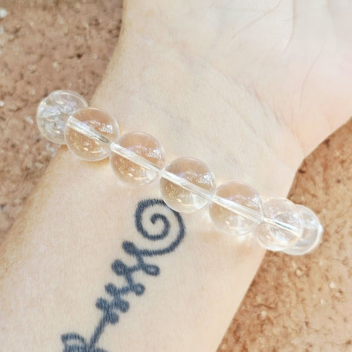 Brazilian Quartz & Faceted Amethyst Bracelet | Violet Symphony