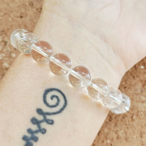 Brazilian Quartz & Faceted Copper Rutile Bracelet | Copper Radiance