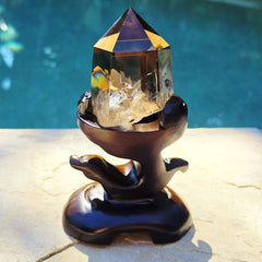 Brazilian Smoky Quartz Generator | Custom Stand 558gms