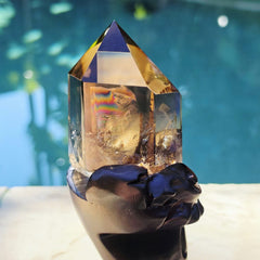 Brazilian Smoky Quartz Generator | Custom Stand 558gms