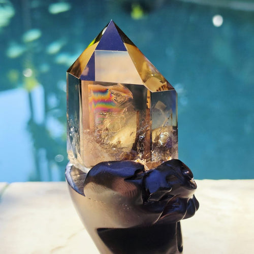 Brazilian Smoky Quartz Generator | Custom Stand 558gms