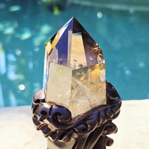 Brazilian Smoky Quartz Generator | Custom Stand 558gms