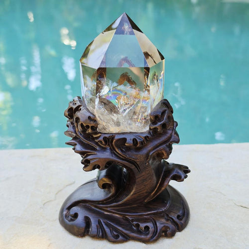 Brazilian Smoky Quartz Generator | Custom Stand 801gms