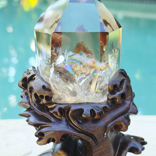 Brazilian Smoky Quartz Generator | Custom Stand 801gms