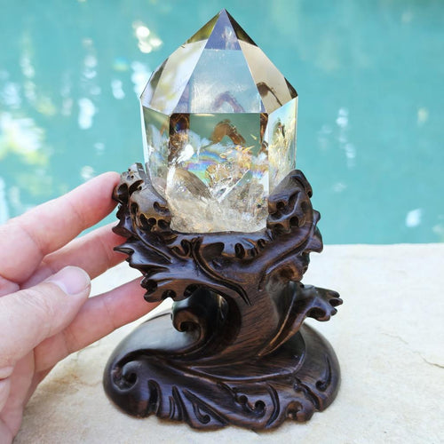 Brazilian Smoky Quartz Generator | Custom Stand 801gms