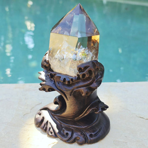 Brazilian Smoky Quartz Generator | Custom Stand 801gms