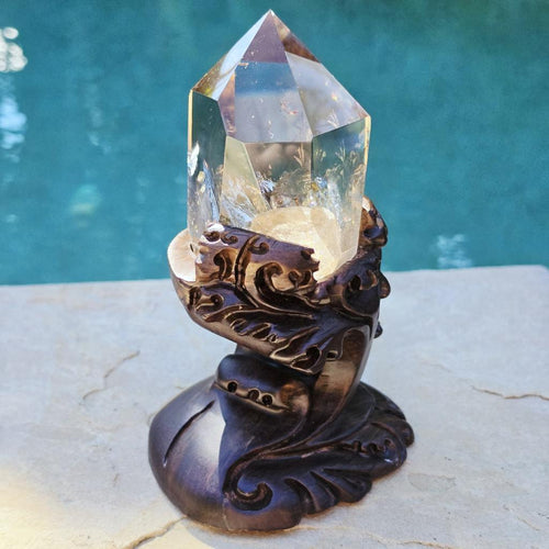 Brazilian Smoky Quartz Generator | Custom Stand 801gms