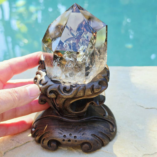 Brazilian Smoky Quartz Generator | Custom Stand 852gms
