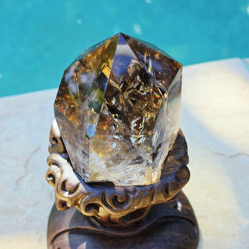 Brazilian Smoky Quartz Generator | Custom Stand 852gms
