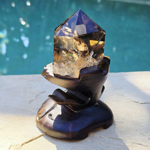 Brazilian Smoky Quartz Generator | Custom Stand 852gms