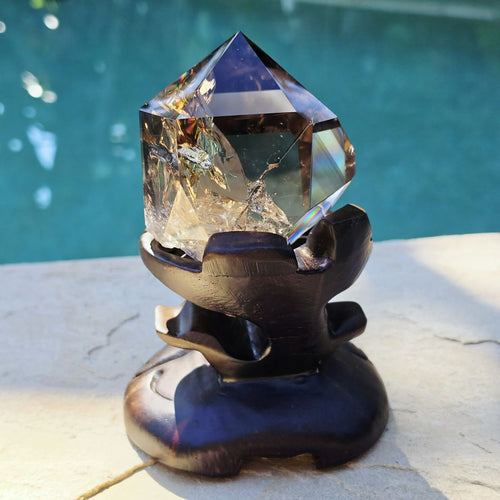 Brazilian Smoky Quartz Generator | Custom Stand 852gms