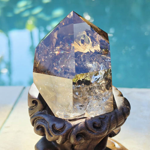 Brazilian Smoky Quartz Generator | Custom Stand 852gms