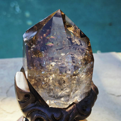 Brazilian Smoky Quartz Generator | Custom Stand 852gms