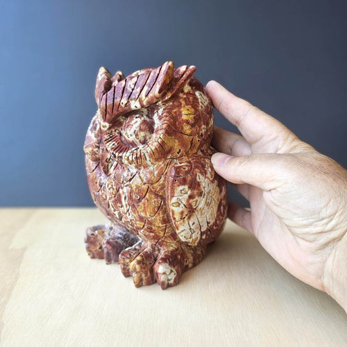 Brecciated Jasper Owl | Happy Winged Guardian