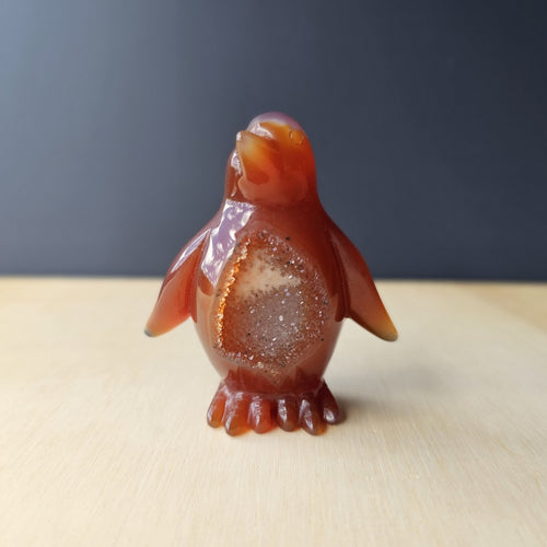 Carnelian Druzy Penguin | Ember Pengys 124gm