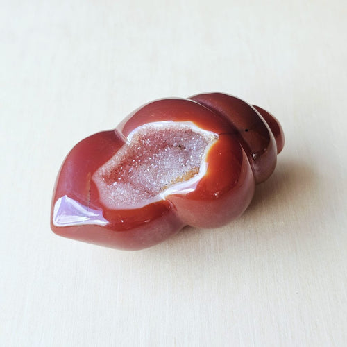 Carnelian Druzy Shell | Carving 113gms
