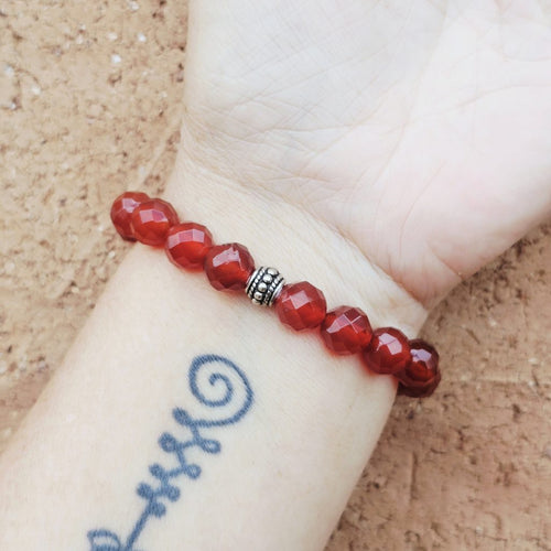 Carnelian Faceted Crystal Bracelet | Ember Current