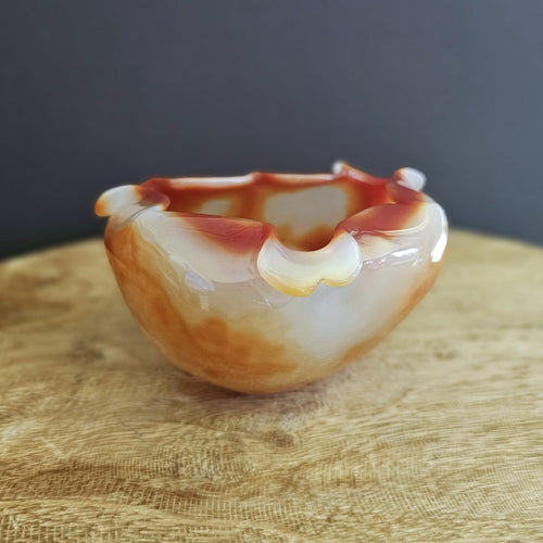 Carnelian Hand Carved Bowl 389gms