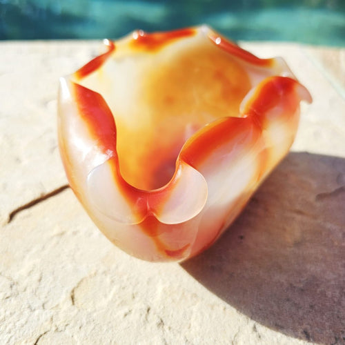 Natural Carnelian Carved Bowl 389gms