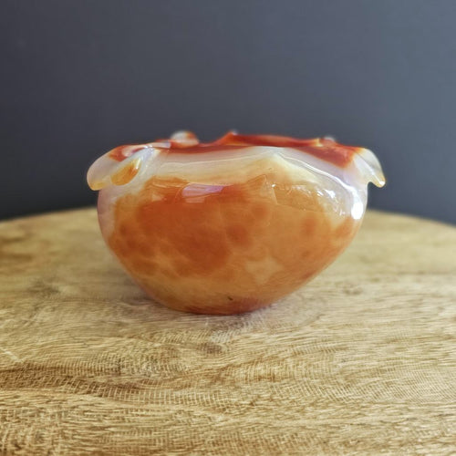 Carnelian Hand Carved Bowl 389gms