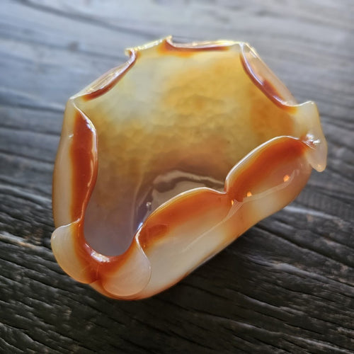 Carnelian Hand Carved Bowl 389gms