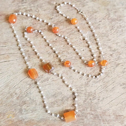 Carnelian Pearl Necklace | Creative Energetics